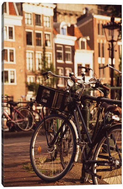 Bikes In Amsterdam Canvas Art Print - Amsterdam Art