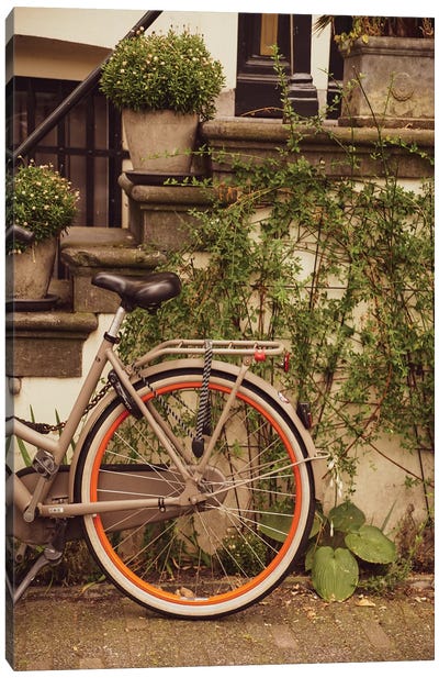 Bike In Ams Canvas Art Print - Amsterdam Art