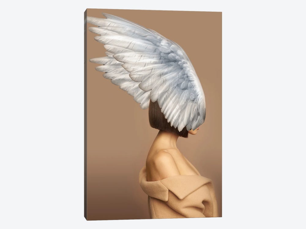 Woman And Wings Beige II by Alexandre Venancio 1-piece Canvas Print
