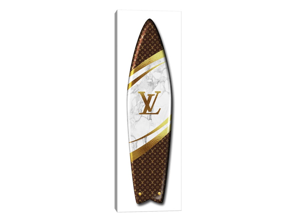 Alexandre Venancio Canvas Wall Decor Art Prints - Fashion Surfboard LV ( Fashion > Fashion Brands > Louis Vuitton art) - 36x12 in