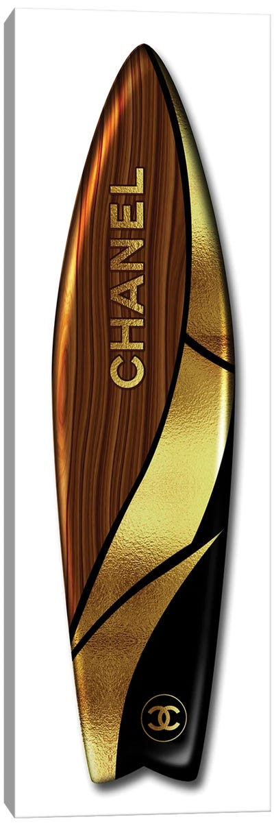 Fashion Surfboard Chanel Canvas Art Print - Surfing Art