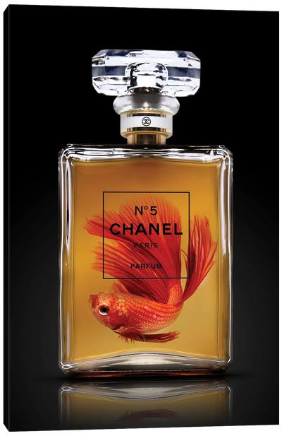 Chanel Beta Fish Canvas Art Print - Perfume Bottle Art