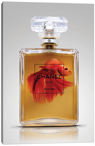 Chanel Beta Fish II Canvas Art Print - Perfume Bottle Art