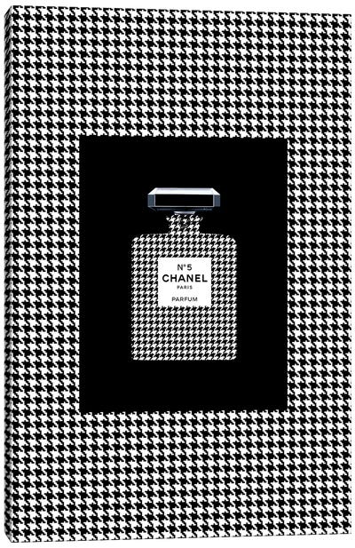 Chanel 5 Pied de Coq Canvas Art Print - Gingham