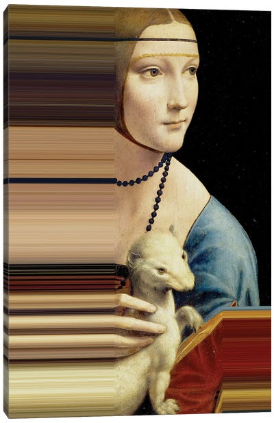 Desconstructed Masterpiece Davinci II Canvas Art Print - Lady with An Ermine Reimagined