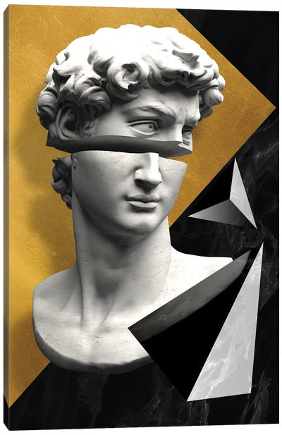 Desconstructed Masterpiece David Canvas Art Print - The Statue of David Reimagined