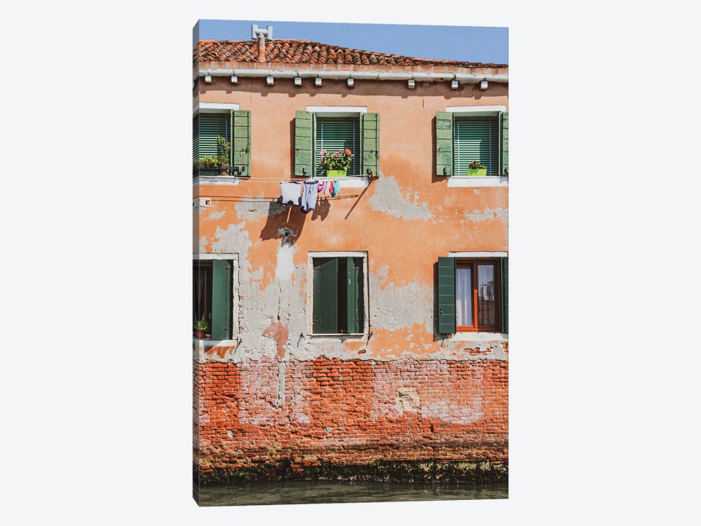 Venice Green Windows 1-piece Canvas Print