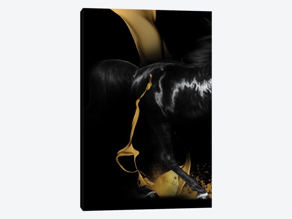 Black And Golden Horse Pair I by Alexandre Venancio 1-piece Canvas Art Print
