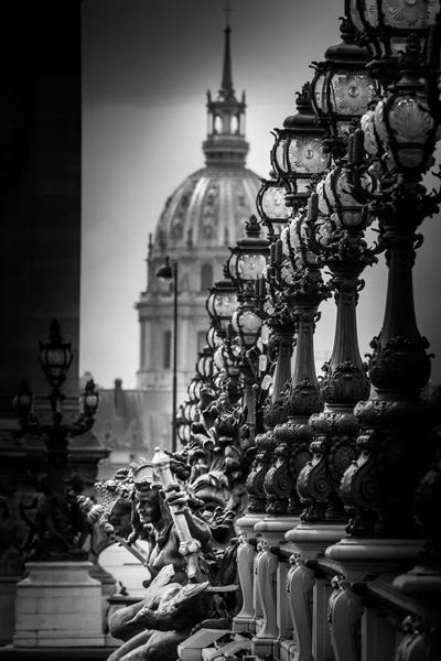 Alexandre Venancio: Paris In Black And White Bridge Detail by Alexandre Venancio