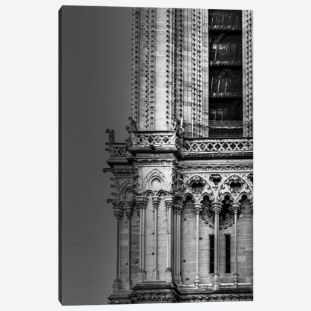 Paris In Black And White Notre-Dame Detail Canvas Print #VNC365} by Alexandre Venancio Canvas Wall Art