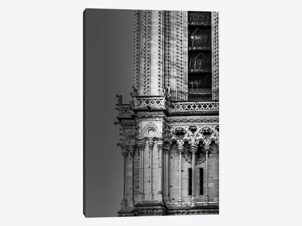 Paris In Black And White Notre-Dame Detail by Alexandre Venancio 1-piece Canvas Art