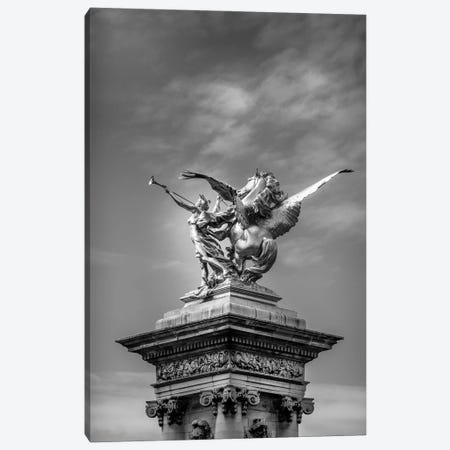 Paris In Black And White Sculpture Detail II Canvas Print #VNC369} by Alexandre Venancio Art Print