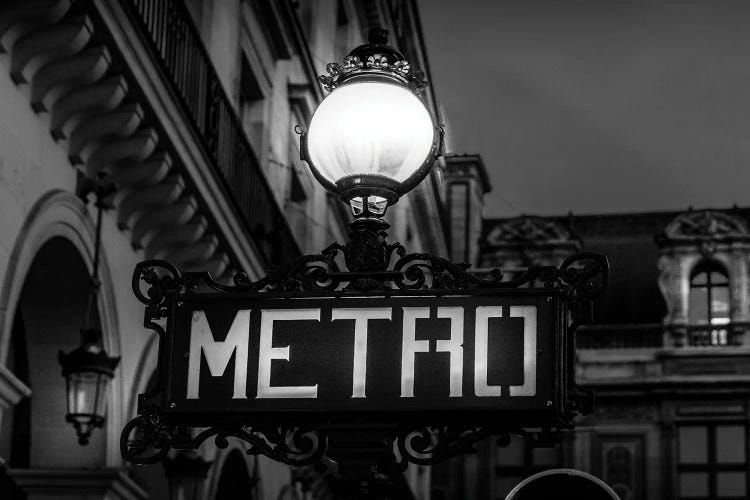 Paris In Black And White Metro