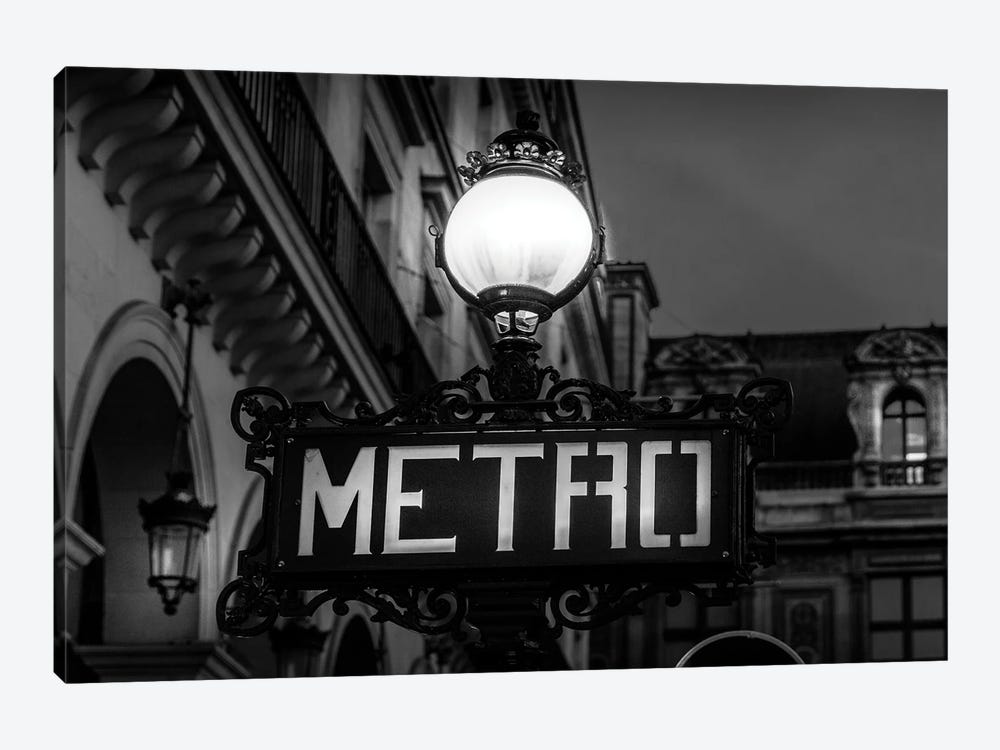 Paris In Black And White Metro by Alexandre Venancio 1-piece Canvas Art Print