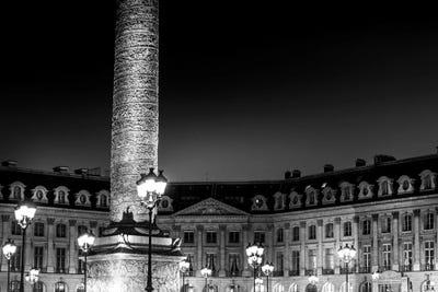 Paris In Black And White Place Vendome by Alexandre Venancio framed wall art