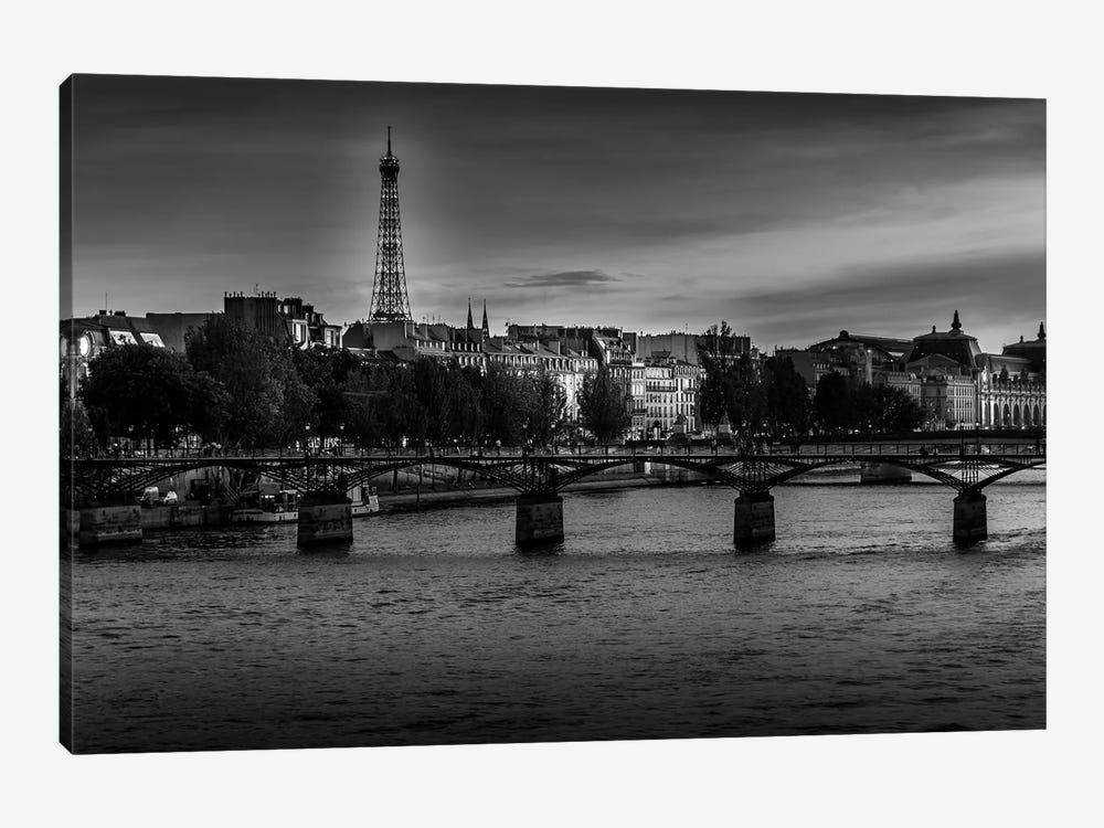 Paris In Black And White Sena by Alexandre Venancio 1-piece Canvas Art Print