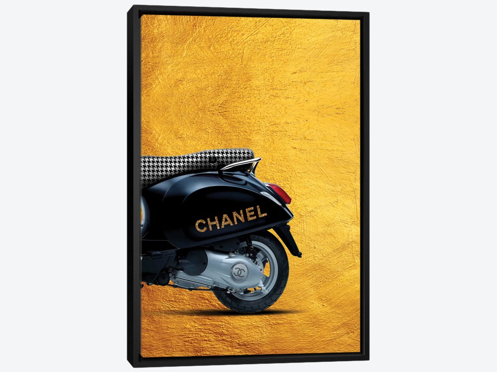 Framed Canvas Art - Vespa Chanel II by Alexandre Venancio ( transportation > by Land > Scooters art) - 26x18 in