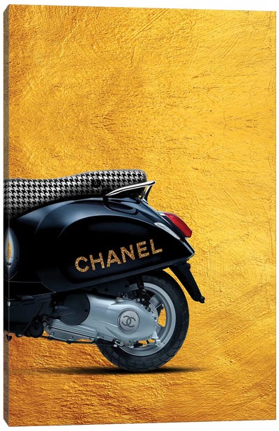 Vespa Chanel II Canvas Art Print - Mellow Yellow