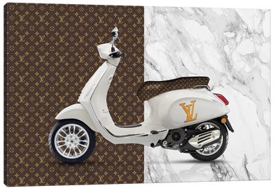 Vespa Louis Vuitton Canvas Art Print - Scooters