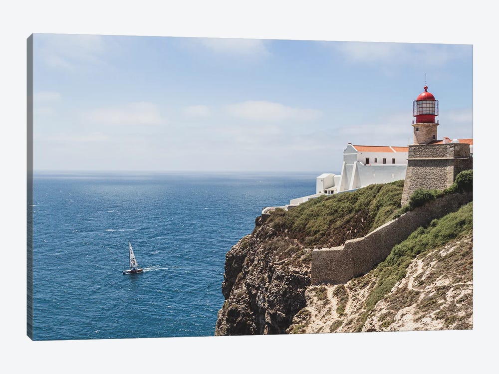 Portugal Lighthouse And The Boat by Alexandre Venancio 1-piece Canvas Print