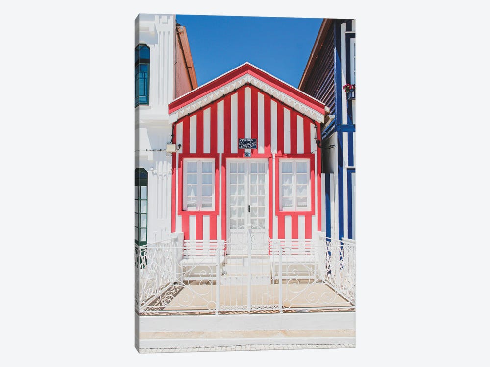 Portugal Costa Nova Red And White by Alexandre Venancio 1-piece Canvas Wall Art