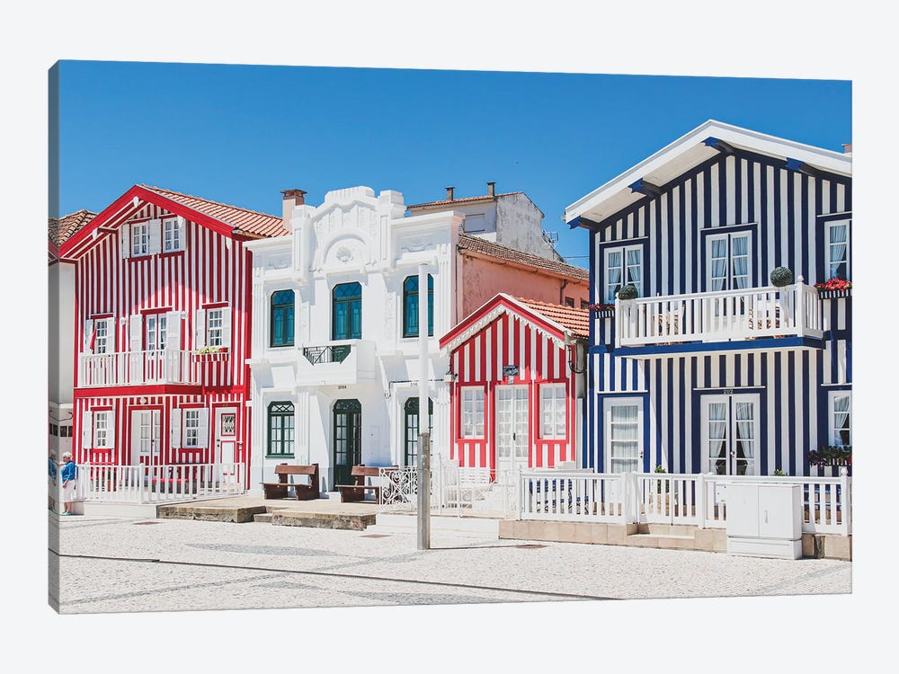 Portugal Costa Nova Red, Blue And White I by Alexandre Venancio 1-piece Canvas Print