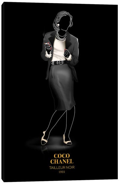 Tailleur Noir, Chanel, 1955 Canvas Art Print - Women's Suit Art