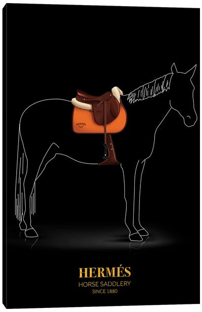 Horse Saddlery, Hermés, Since 1880 Canvas Art Print - Fashion Typography