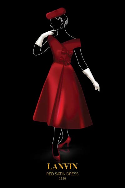 Historical Fashion: Red Satin Dress, Lanvin, 1956 by Alexandre Venancio