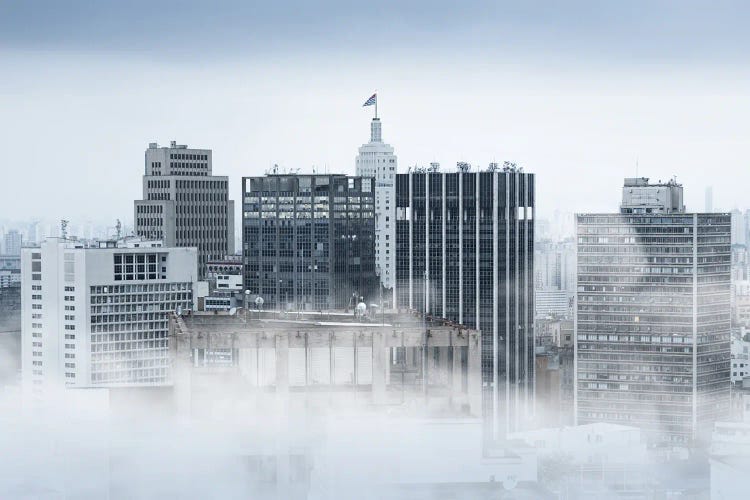 São Paulo Skyline In Blue A