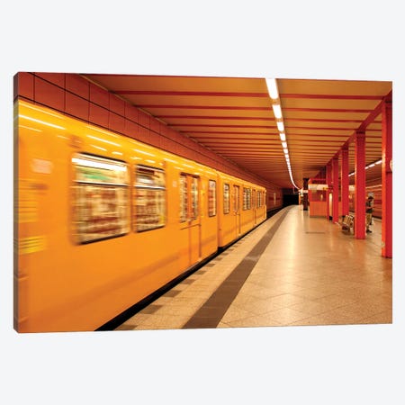 Berlin's Yellow Tone Subway Canvas Print #VNC620} by Alexandre Venancio Canvas Wall Art