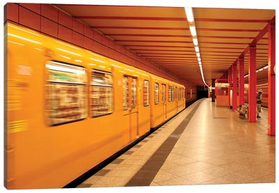 Berlin's Yellow Tone Subway Canvas Art Print - Berlin Art