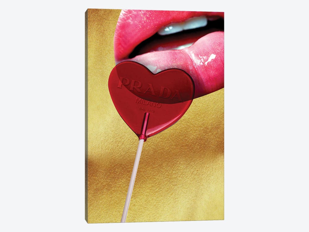 Lollipop Candy Lips SQUARE CANVAS WALL ART Boxed Framed 