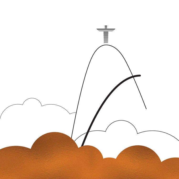 Brazil's Minimal Illustration Christ The Redeemer by Alexandre Venancio wall art