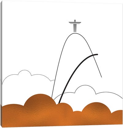 Brazil's Minimal Illustration Christ The Redeemer Canvas Art Print - Christ the Redeemer