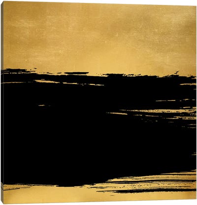 Golden And Black B Canvas Art Print - Yellow Art