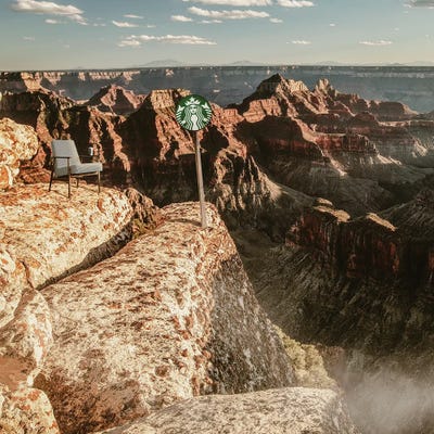 Surreal Capitalism Starbucks by Alexandre Venancio art print