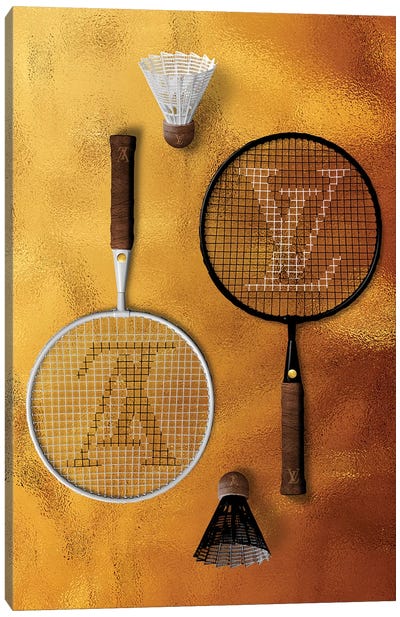 LV Racquete Canvas Art Print - Mellow Yellow
