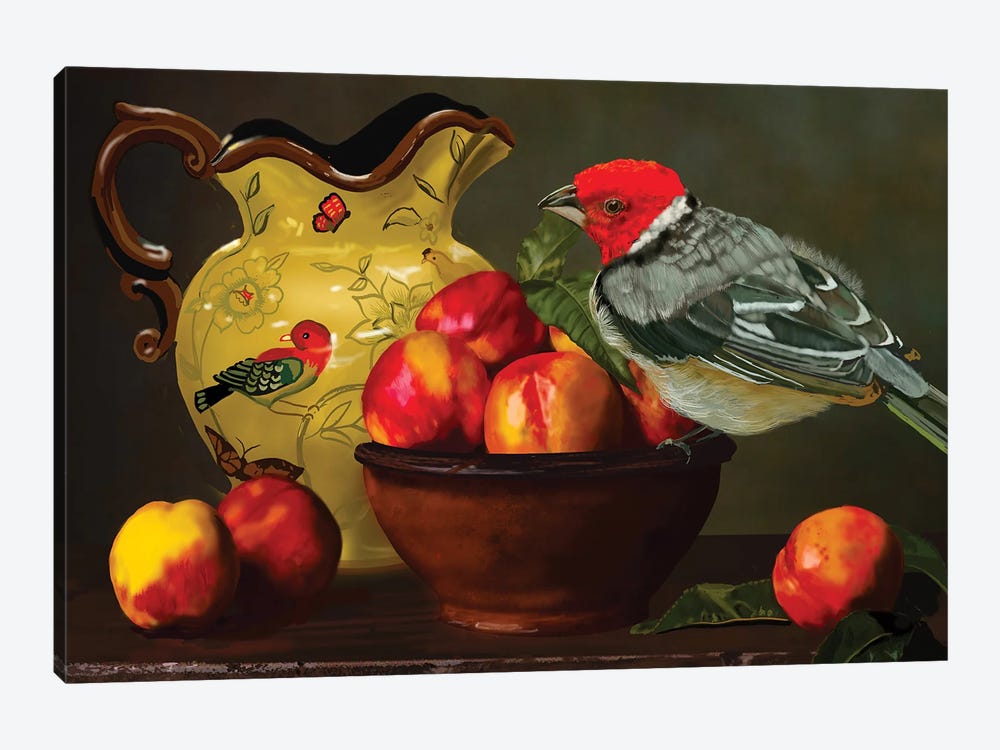 Still Life With Yellow Bill Cardinal by Vicki Newton 1-piece Canvas Print