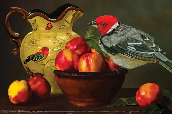 Vicki Newton: Still Life With Yellow Bill Cardinal by Vicki Newton