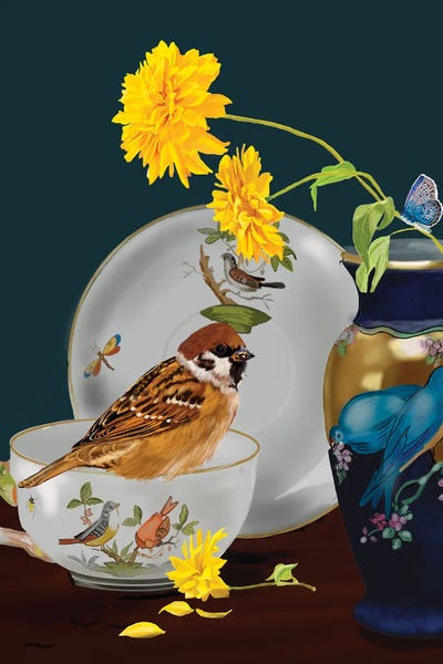 Vicki Newton: Sparrow In Still Life by Vicki Newton