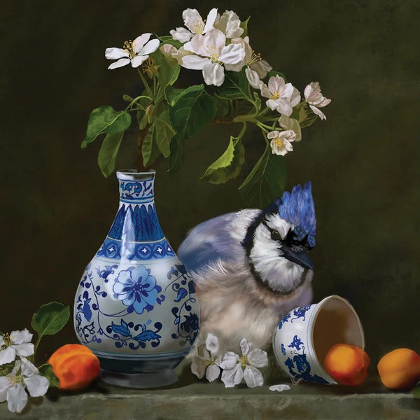 Vicki Newton: Blue Jay In Still Life by Vicki Newton