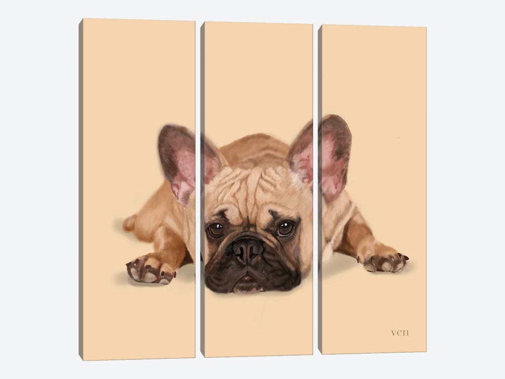 French Bulldog - Living The Life by Vicki Newton 3-piece Canvas Print