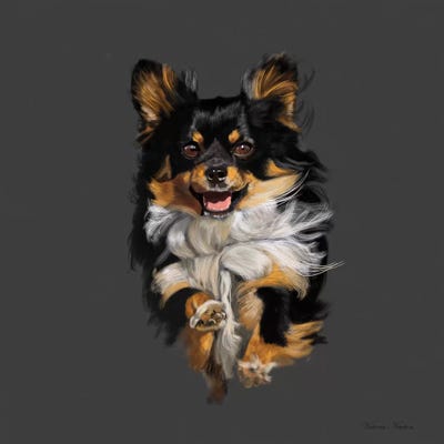 Chihuahua On The Run by Vicki Newton metal wall art