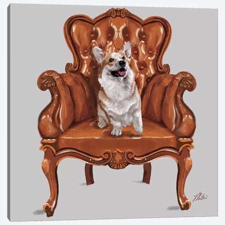 Corgi Chair Canvas Print #VNE29} by Vicki Newton Canvas Print