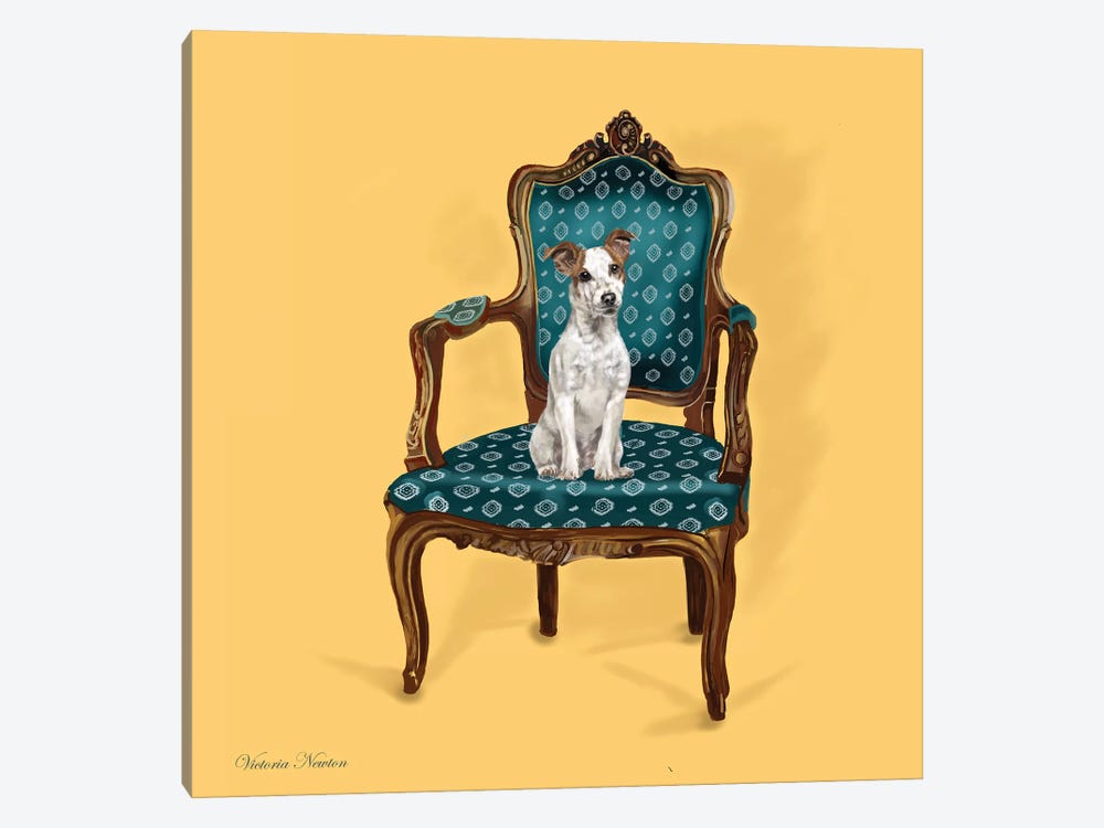 Jack Russell In Chair by Vicki Newton 1-piece Canvas Artwork