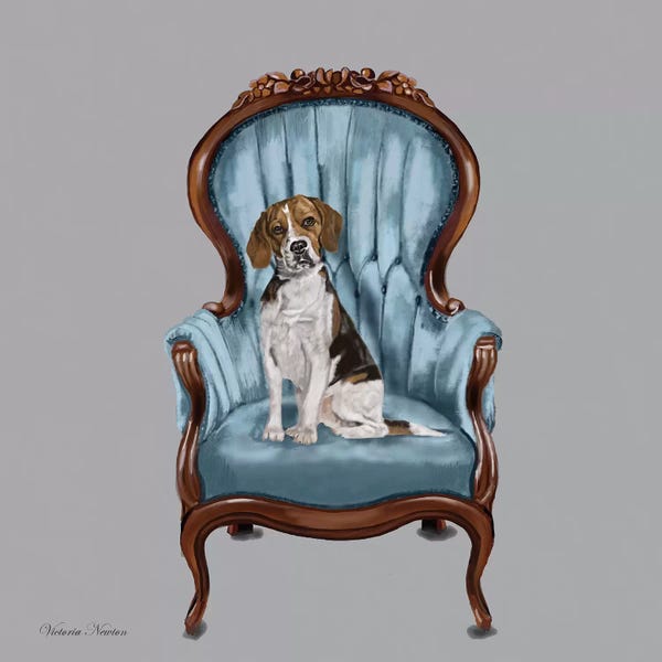 Vicki Newton: Beagle Blue Chair by Vicki Newton