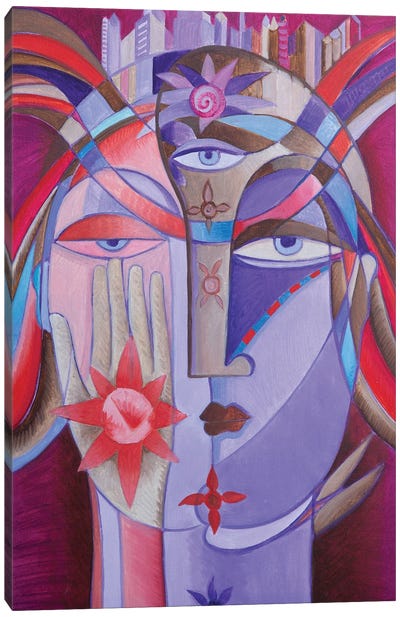 Samadhi Meditation Canvas Art Print - Purple Art