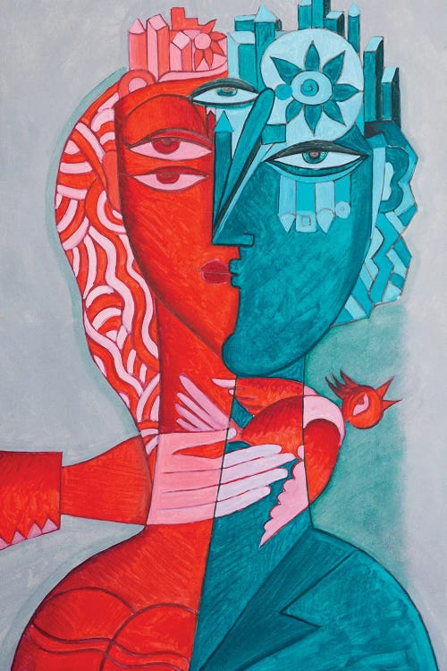 Woman With Red Bird