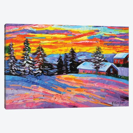 Winter Sunset Canvas Print #VNY106} by Vanya Georgieva Canvas Art Print